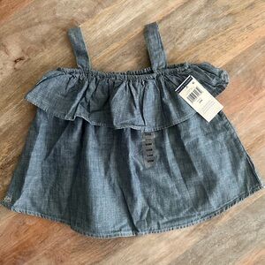 Ralph Lauren Toddler Girls Denim Ruffle Tank Sz 24m